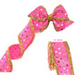 WD2U Baby Girls 2 Pink & Metallic Gold Princess Grosgrain 3" Pigtail Hair Bows Alligator Clips