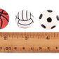 Set of 10 Sports Resin Flatback - Choice of Baseball Basketball Football Soccer Volleyball DIY Hair Bows Crafts