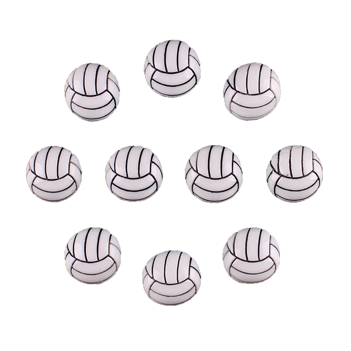 Set of 10 Sports Resin Flatback - Choice of Basketball Volleyball Baseball or Soccer DIY Hair Bows Crafts