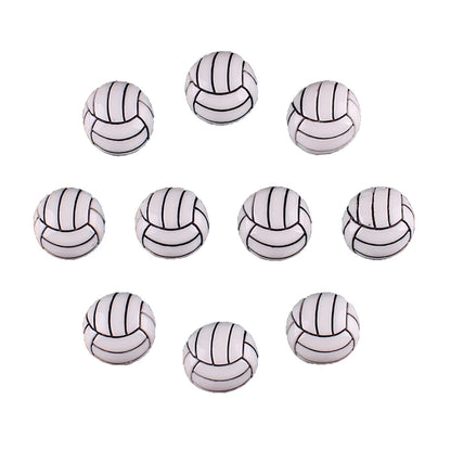 Set of 10 Sports Resin Flatback - Choice of Baseball Basketball Football Soccer Volleyball DIY Hair Bows Crafts