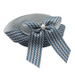 WD2U Girls 4" Navy Silver Chevron Grosgrain Hair Bows with Tails French Clip Barrette