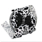 WD2U Girls 5" Layered Black White Holstein Cow Grosgrain Hair Bow French Clip