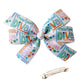 WD2U Girls 4.5" Preschool Diva Back to School Hair Bow  French Clip Barrette