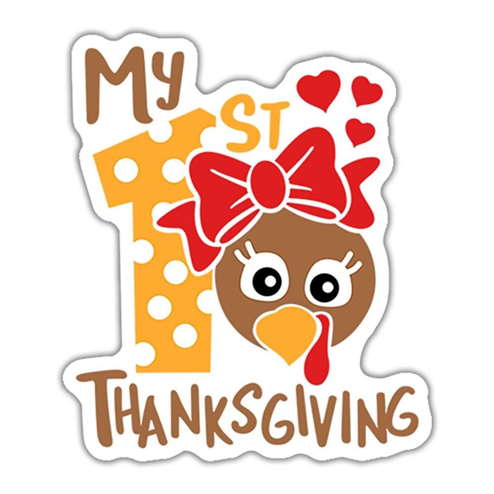 WD2U Baby Girls 4.5" My First Thanksgiving Day Turkey Hair Bow Stretch Headband