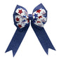 WD2U Girls Large 5" Red White Blue Jean Star Patriotic Hair Bow with Tails Alligator Clip