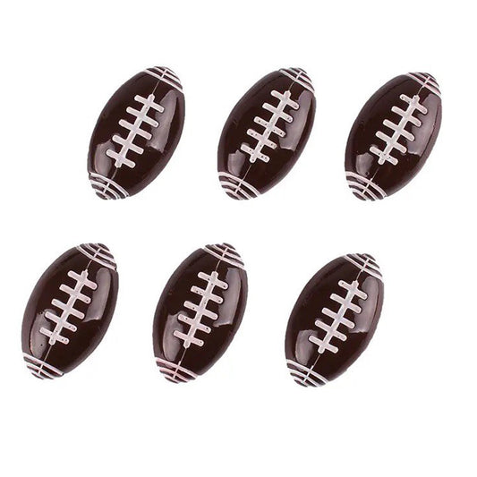 Set of 6 - American Football Resin Flatbacks DIY Hair Bows Crafts