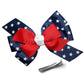 WD2U Girls Assorted 4.5" July 4th Red White Blue Grosgrain Hair Bow Alligator Clip