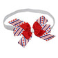 WD2U Baby Girls Assorted 4.5" July 4th Red White Blue Grosgrain Hair Bow Stretch Headband