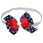 WD2U Baby Girls Assorted 4.5" July 4th Red White Blue Grosgrain Hair Bow Stretch Headband