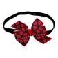 Baby Girls 3" Black Red Hearts Valentine's Day Hair Bow Infant Stretch Headband