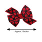 Baby Girl Valentines Hair Bows Set of 2 Black Red Heart Grosgrain Ribbon Alligator Clips