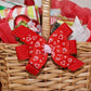 7/8" Grosgrain Ribbon Red with Light Pink Hearts Valentine's Day Print - DIY Hair Bows Crafts Gifts