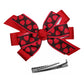 Valentine's Day Black & Red Hearts Hair Bow 4.5” Grosgrain Ribbon Alligator Clip