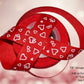 7/8" Grosgrain Ribbon Red with Light Pink Hearts Valentine's Day Print - DIY Hair Bows Crafts Gifts