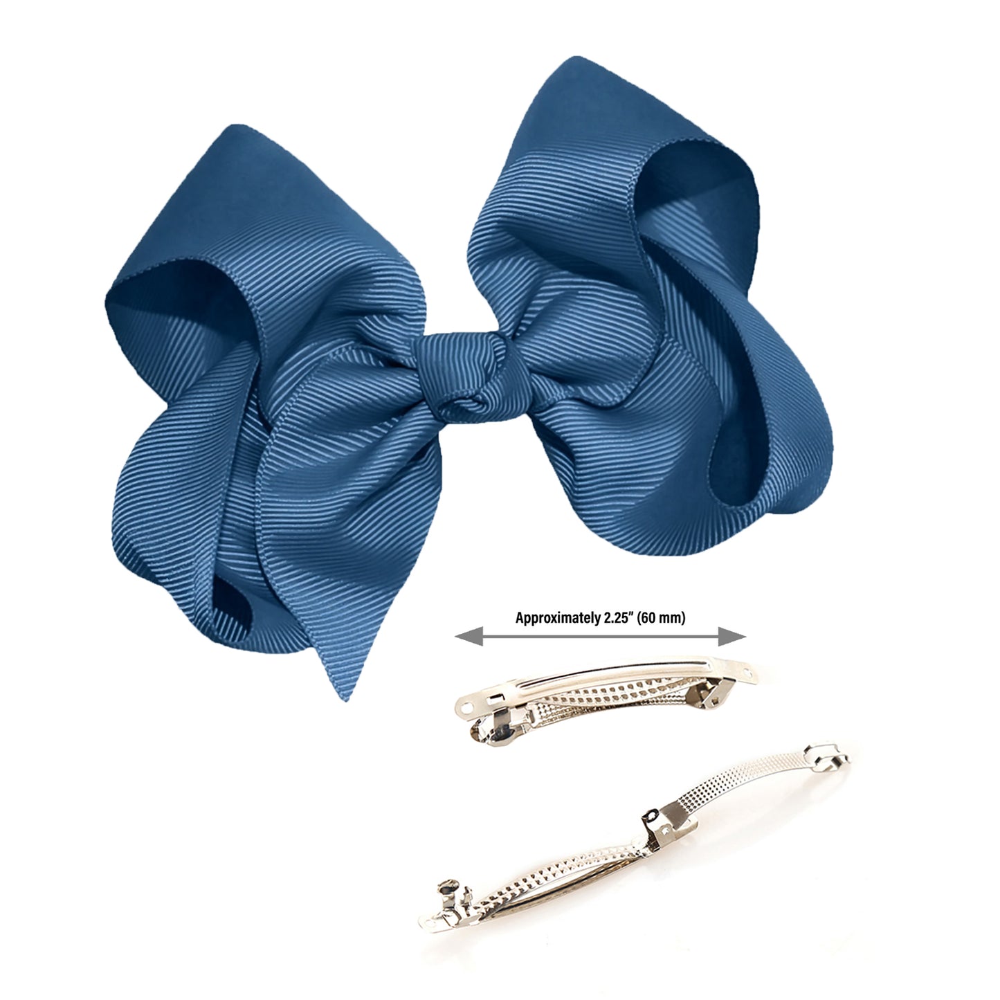 WD2U Girls 4" Solid Grosgrain Ribbon Boutique Hair Bow French Clip Barrette