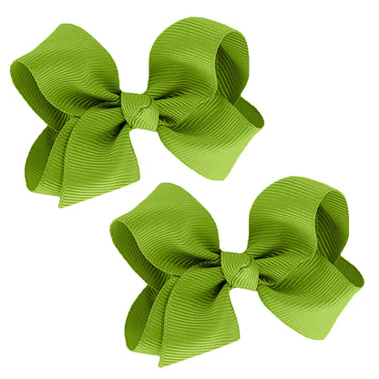 WD2U Baby Girls Set of 2 Small Grosgrain 3" Pigtail Hair Bows Alligator Clips