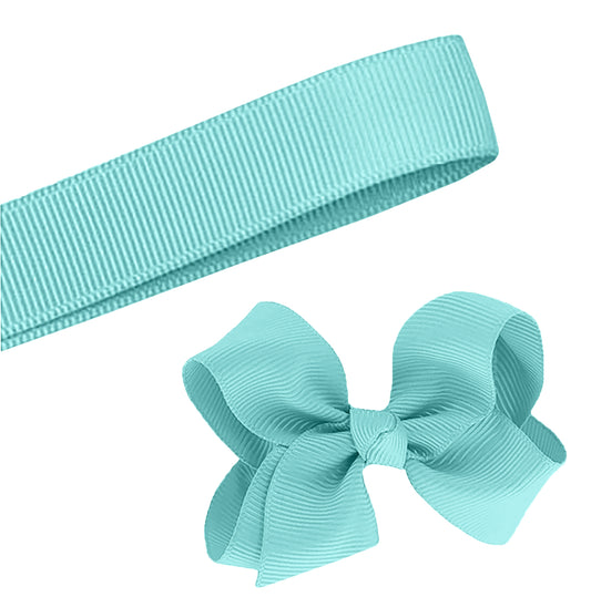 5 Yards Solid Aqua Blue Grosgrain Ribbon Yardage DIY Crafts Bows USA