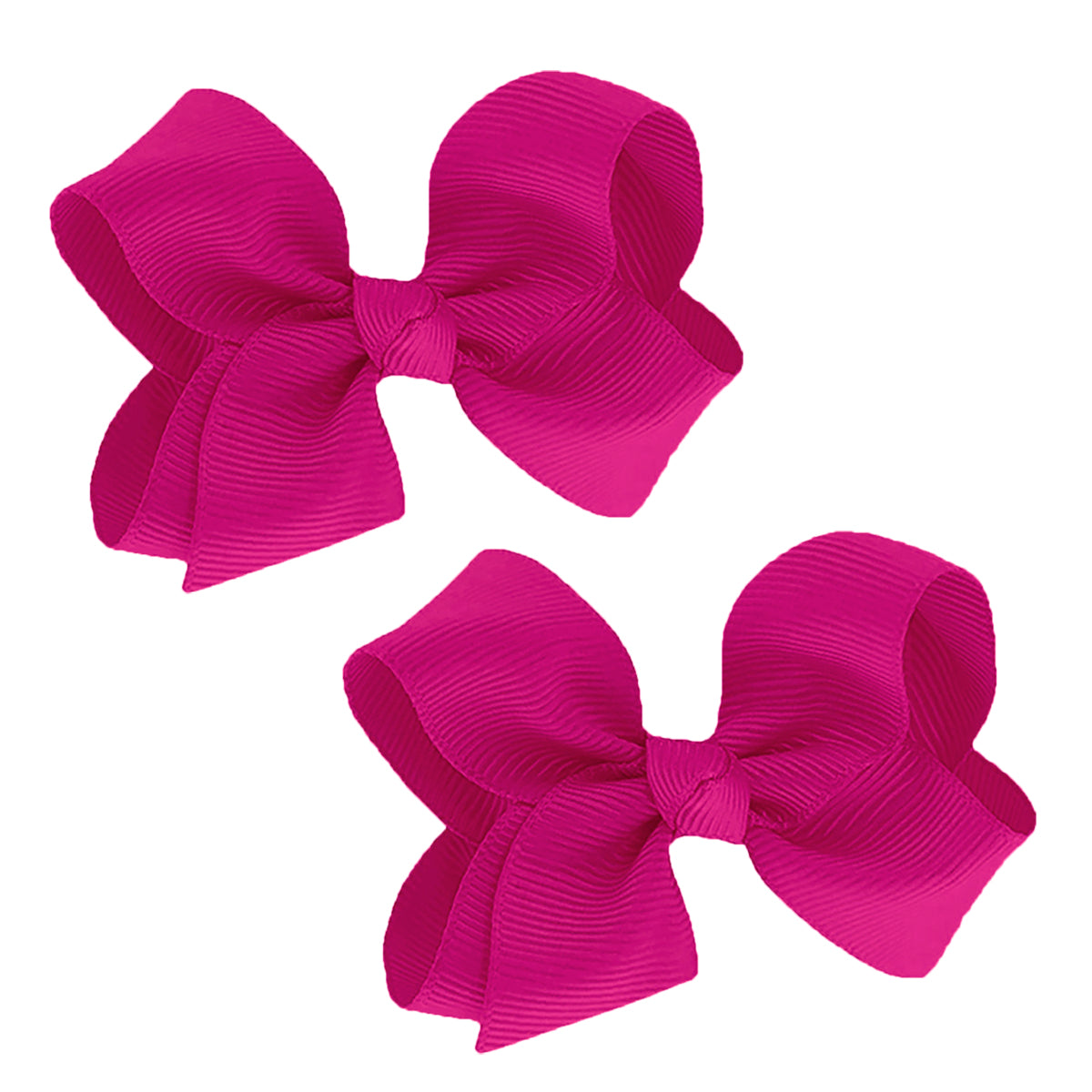 WD2U Girls Set of 2 Small Grosgrain 3" Pigtail Hair Bows French Clip Barrettes