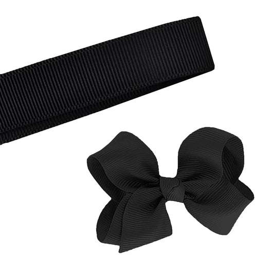 5 Yards Solid Black Grosgrain Ribbon Yardage DIY Crafts Bows USA