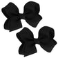 WD2U Baby Girls Set of 2 Small Grosgrain 3" Pigtail Hair Bows Alligator Clips