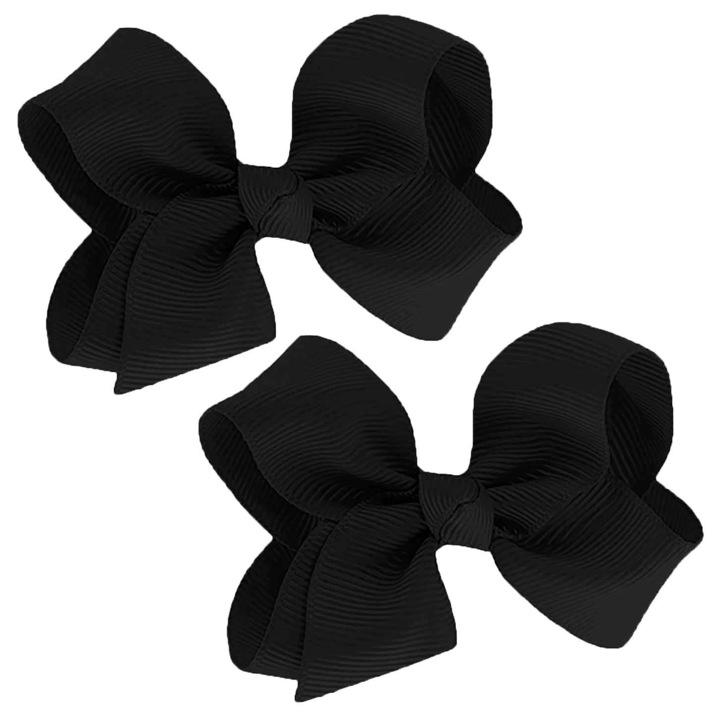 WD2U Girls Set of 2 Small Grosgrain 3" Pigtail Hair Bows French Clip Barrettes