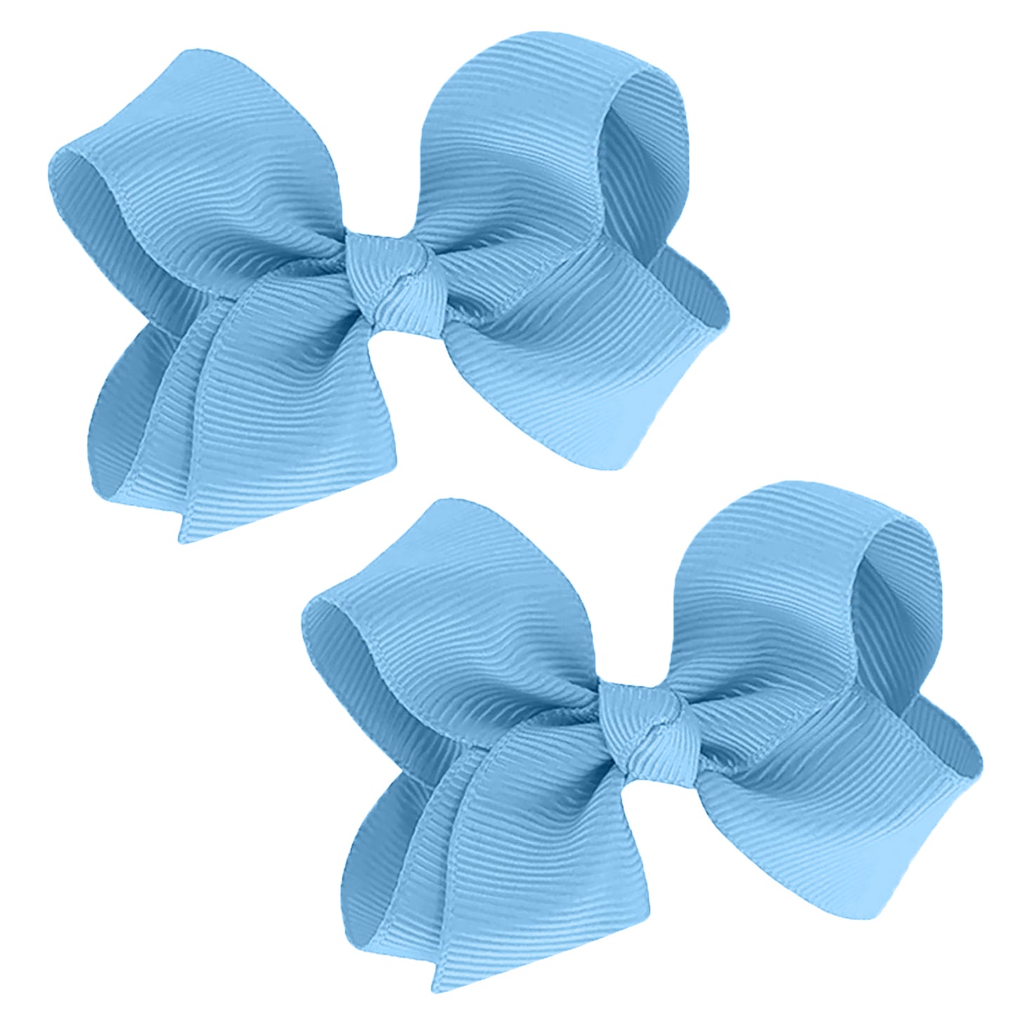 WD2U Girls Set of 2 Small Grosgrain 3" Pigtail Hair Bows French Clip Barrettes