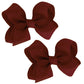 WD2U Girls Set of 2 Small Grosgrain 3" Pigtail Hair Bows French Clip Barrettes