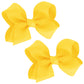 WD2U Girls Set of 2 Small Grosgrain 3" Pigtail Hair Bows French Clip Barrettes