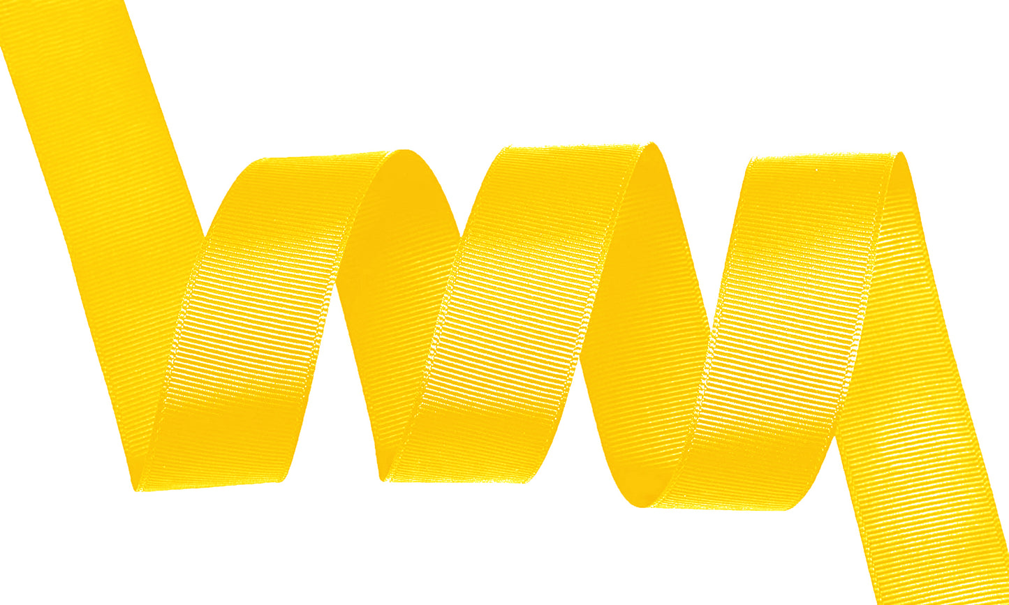 5 Yards Solid Sun Yellow Grosgrain Ribbon Yardage DIY Crafts Bows USA
