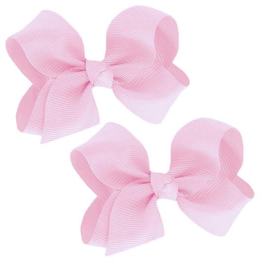 WD2U Girls Set of 2 Small Grosgrain 3" Pigtail Hair Bows French Clip Barrettes