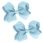 WD2U Girls Set of 2 Small Grosgrain 3" Pigtail Hair Bows French Clip Barrettes