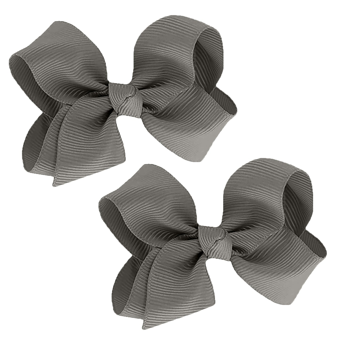 WD2U Girls Set of 2 Small Grosgrain 3" Pigtail Hair Bows French Clip Barrettes