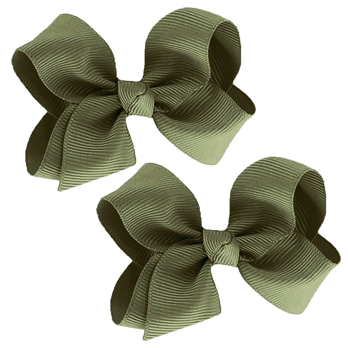 WD2U Girls Set of 2 Small Grosgrain 3" Pigtail Hair Bows French Clip Barrettes