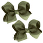 WD2U Baby Girls Set of 2 Small Grosgrain 3" Pigtail Hair Bows Alligator Clips