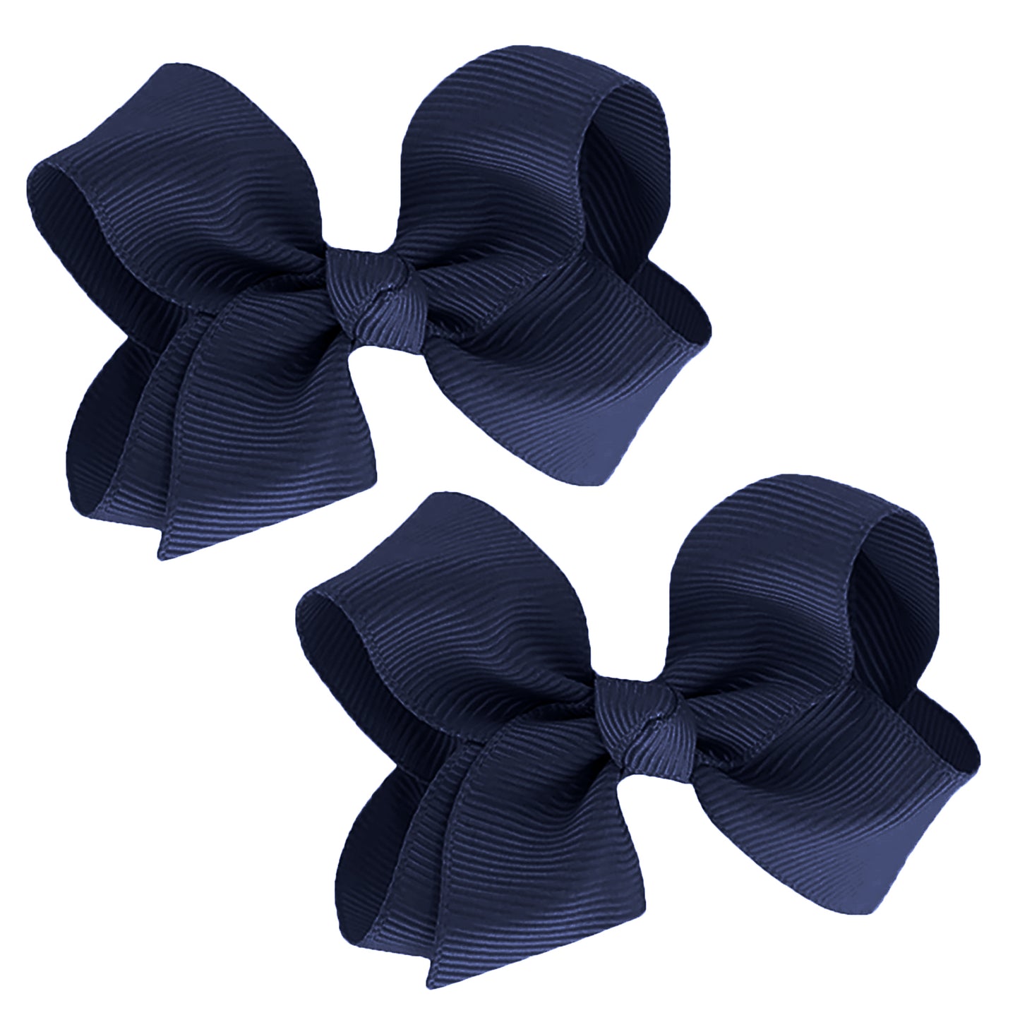 WD2U Girls Set of 2 Small Grosgrain 3" Pigtail Hair Bows French Clip Barrettes