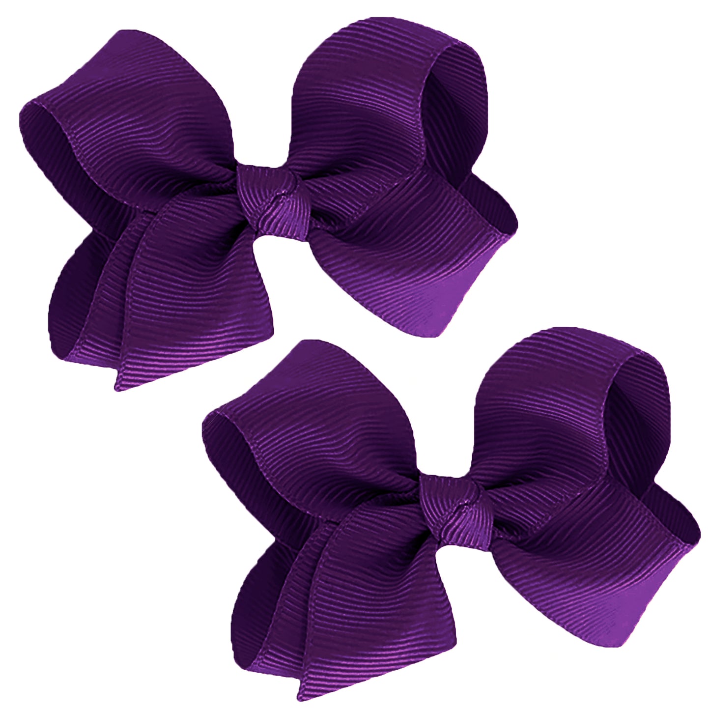 WD2U Girls Set of 2 Small Grosgrain 3" Pigtail Hair Bows French Clip Barrettes