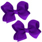 WD2U Baby Girls Set of 2 Small Grosgrain 3" Pigtail Hair Bows Alligator Clips