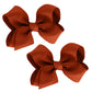 WD2U Girls Set of 2 Small Grosgrain 3" Pigtail Hair Bows French Clip Barrettes