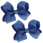 WD2U Girls Set of 2 Small Grosgrain 3" Pigtail Hair Bows French Clip Barrettes