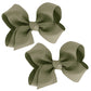 WD2U Girls Set of 2 Small Grosgrain 3" Pigtail Hair Bows French Clip Barrettes