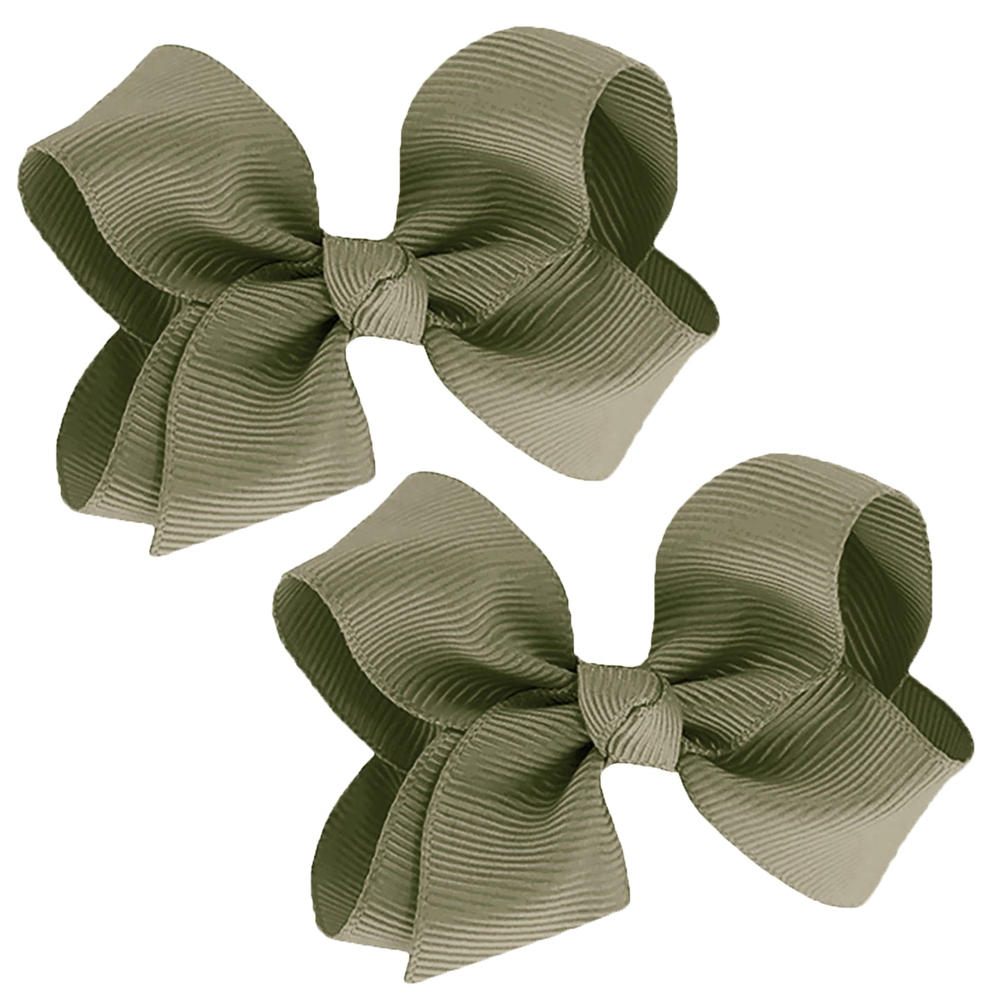 WD2U Girls Set of 2 Small Grosgrain 3" Pigtail Hair Bows French Clip Barrettes