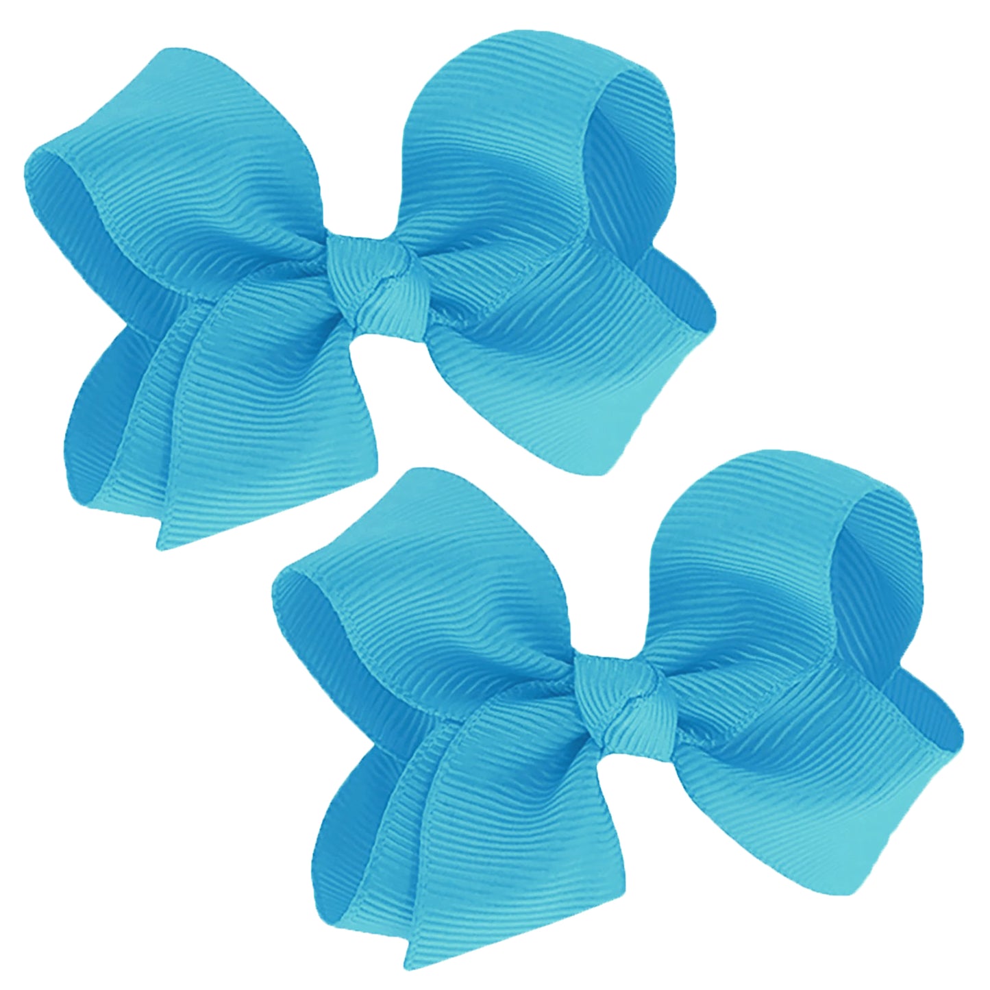 WD2U Girls Set of 2 Small Grosgrain 3" Pigtail Hair Bows French Clip Barrettes