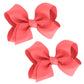 WD2U Girls Set of 2 Small Grosgrain 3" Pigtail Hair Bows French Clip Barrettes