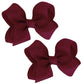 WD2U Baby Girls Set of 2 Small Grosgrain 3" Pigtail Hair Bows Alligator Clips