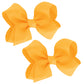 WD2U Girls Set of 2 Small Grosgrain 3" Pigtail Hair Bows French Clip Barrettes