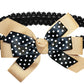 WD2U Baby Girls Black Dotted Grosgrain Boutique Hair Bow Stretch Headband