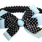 WD2U Baby Girls Black Dotted Grosgrain Boutique Hair Bow Stretch Headband USA