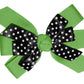 WD2U Girls 4.5" Black Dotted GrosGrain Boutique Hair Bow French Clip Barrette