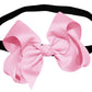 WD2U Baby Girls 4" Grosgrain Hair Bow Black Stretch Headband