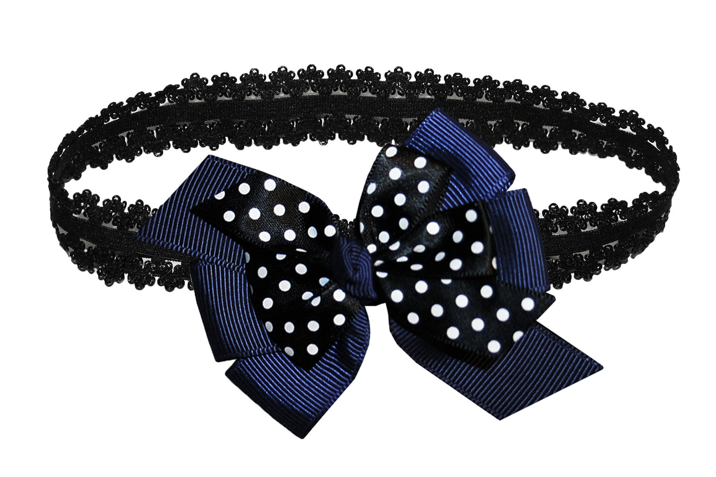 WD2U Baby Girls Infant 3" Polka Dotted Grosgrain Hair Bow Headband